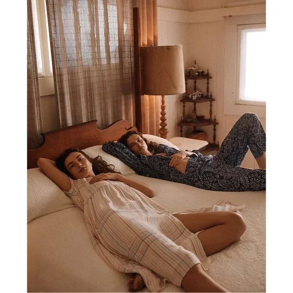 NWT Madewell Linen-Blend Clara Midi Dress in Plaid Pastel - Picture 3 of 12